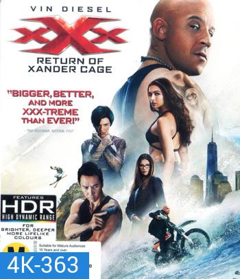 4K - xXx: Return of Xander Cage (2017) xXx ทลายแผนยึดโลก - แผ่นหนัง 4K UHD